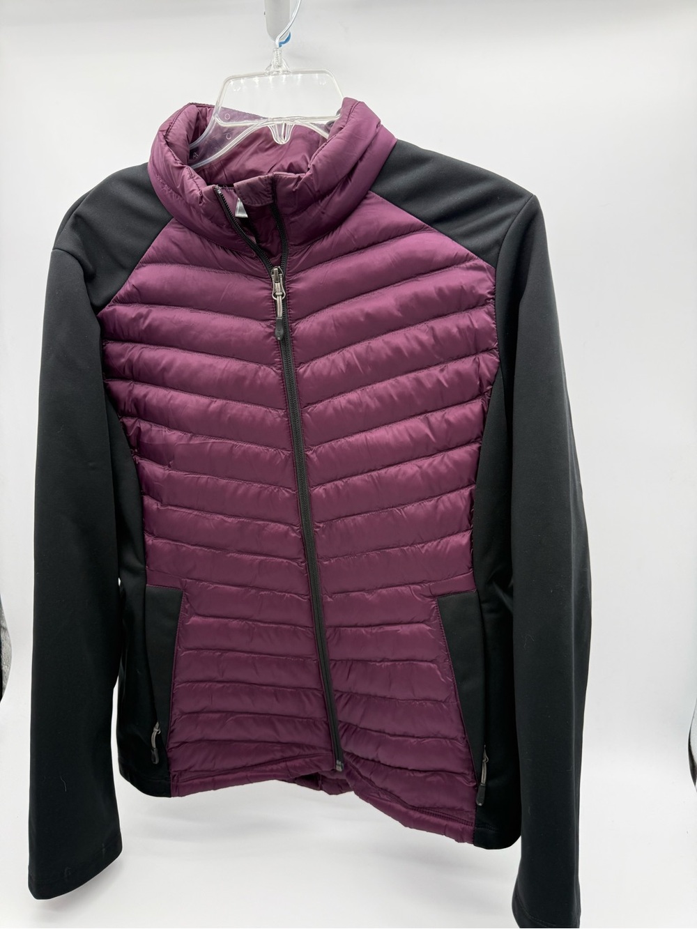 32 Degrees Heat Women’s Large Purple Black Hybrid Quilted Puffer Jacket